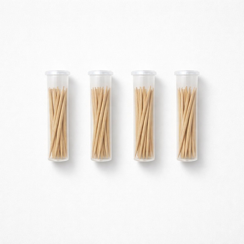 BiteMyWood 36 Qty Unflavored Birchwood Toothpicks in Plastic Tubes Toothpicks