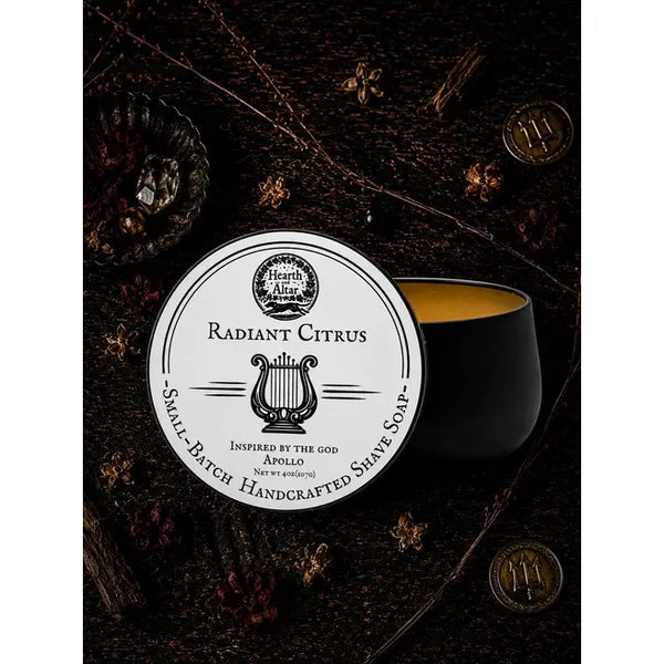 Hearth And Altar Hearth And Altar Radiant Citrus - Shave Soap 4 Oz Shaving & Grooming Black