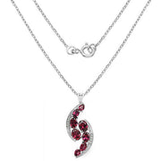 Bids.com 7.29 Carat Genuine Rhodolite & White Topaz .925 Sterling Silver Pendant Pendants