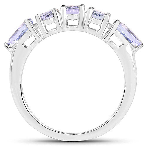 Bids.com 2.33 Carat Genuine Tanzanite .925 Sterling Silver Ring Rings
