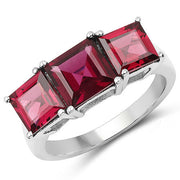 Bids.com 4.87 Carat Genuine Rhodolite .925 Sterling Silver Ring Rings