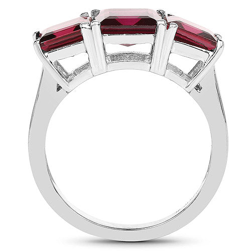 Bids.com 4.87 Carat Genuine Rhodolite .925 Sterling Silver Ring Rings