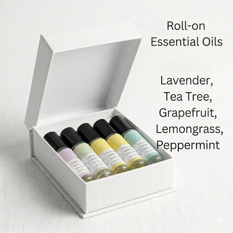 Lizush Essential Oils Roll-On with Crystals - set of 5 All Gifts