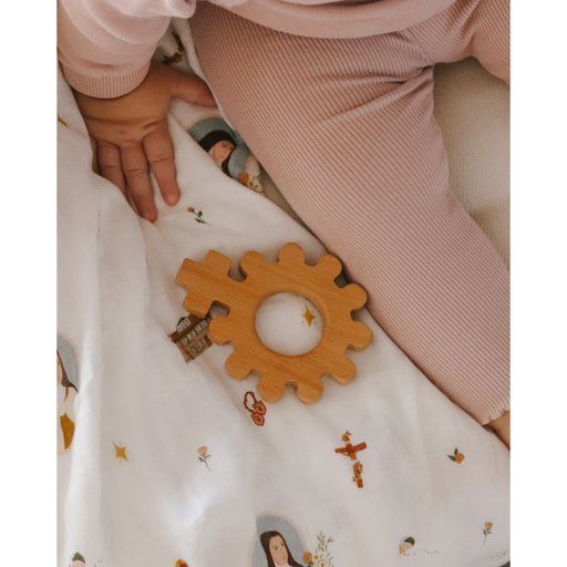 Be A Heart Baby's First Rosary Wooden Teether Baby