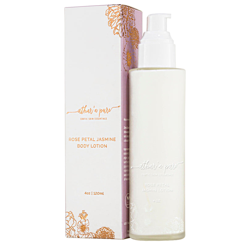 Athar'a Pure Rose Petal Jasmine Body Lotion (100% Natural, Vegan, Organic) Body