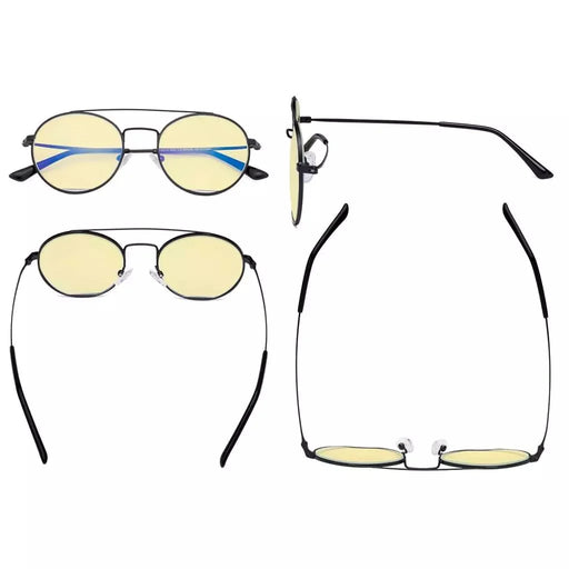eyekeeper.com Round Anti Blue Light Glasses Yellow Lenses Eyewear LX19029-BB60 Eyeglasses