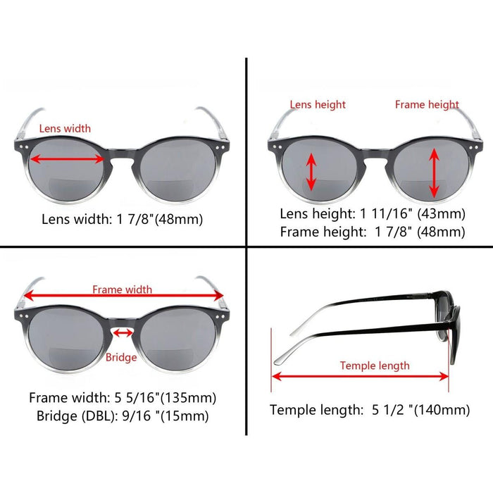 Eyekeeper.Com - Round Bifocal Reading Sunglasses S005