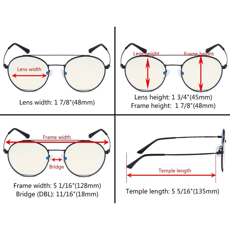 eyekeeper.com Round Blue Light Filter Eyeglasses LX19029-BB40 Eyeglasses