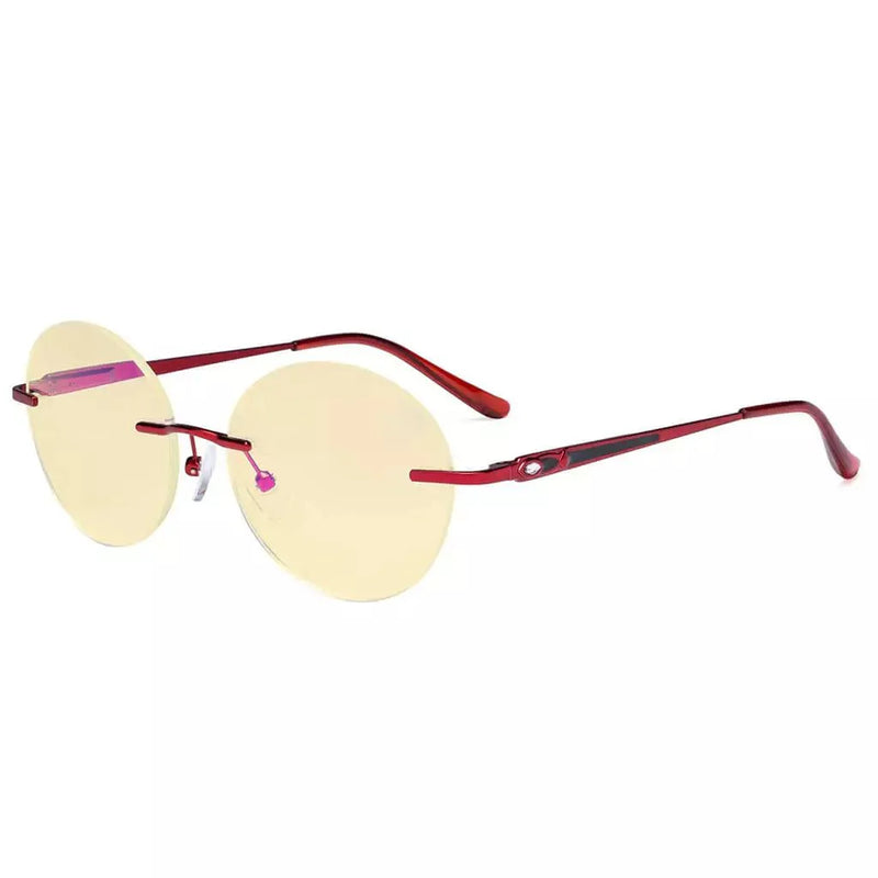 eyekeeper.com Round Rimless Blue Light Blocking Reading Glasses TMWK9910A Eyeglasses