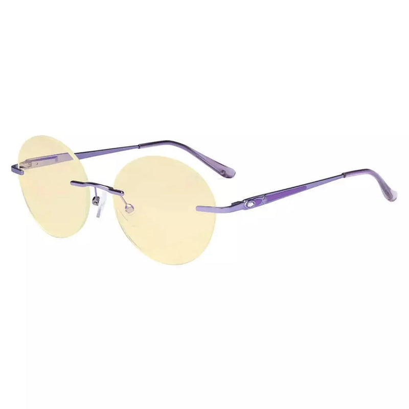 eyekeeper.com Round Rimless Blue Light Blocking Reading Glasses TMWK9910A Eyeglasses