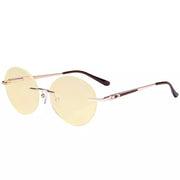 eyekeeper.com Round Rimless Blue Light Blocking Reading Glasses TMWK9910A Eyeglasses