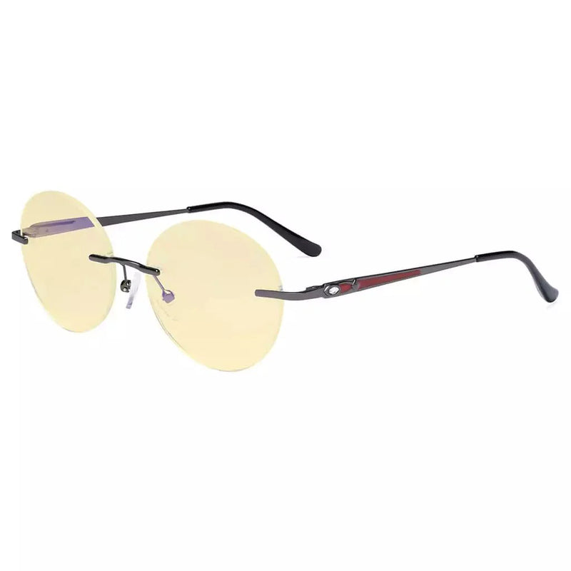 eyekeeper.com Round Rimless Blue Light Blocking Reading Glasses TMWK9910A Eyeglasses