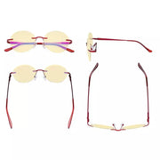 eyekeeper.com Round Rimless Blue Light Blocking Reading Glasses TMWK9910A Eyeglasses