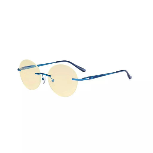 eyekeeper.com Round Rimless Blue Light Blocking Reading Glasses TMWK9910A Eyeglasses