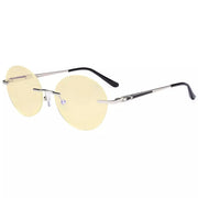 eyekeeper.com Round Rimless Blue Light Blocking Reading Glasses TMWK9910A Eyeglasses
