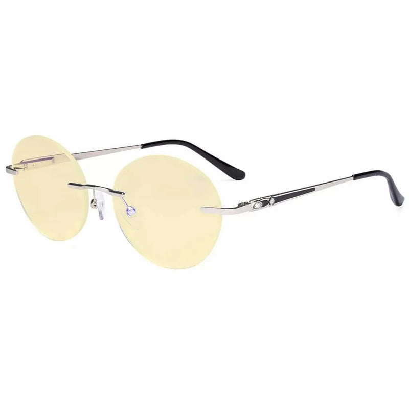eyekeeper.com Round Rimless Blue Light Blocking Reading Glasses TMWK9910A Eyeglasses