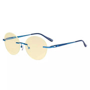 eyekeeper.com Round Rimless Blue Light Blocking Reading Glasses TMWK9910A Eyeglasses