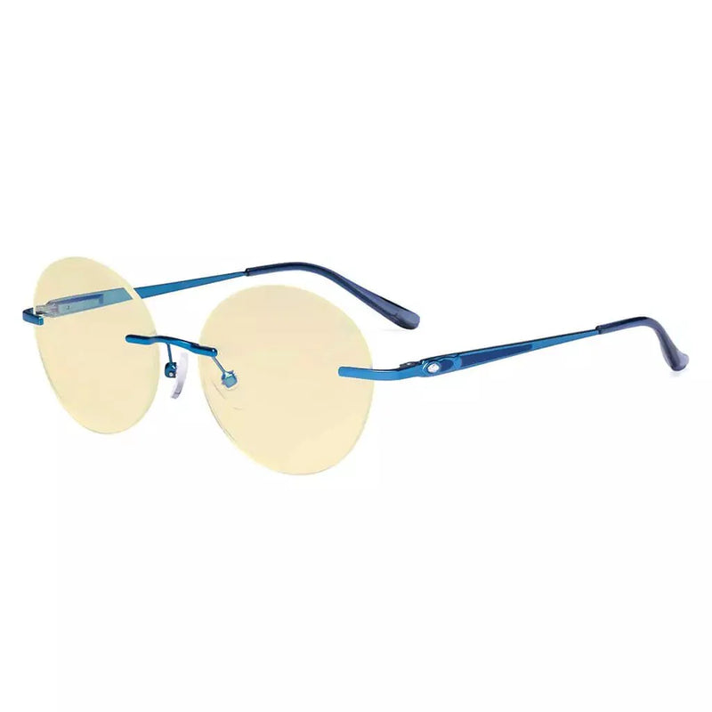 eyekeeper.com Round Rimless Blue Light Blocking Reading Glasses TMWK9910A Eyeglasses