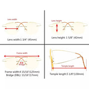 eyekeeper.com Round Rimless Blue Light Filter Reading Glasses UVR15026 Eyeglasses