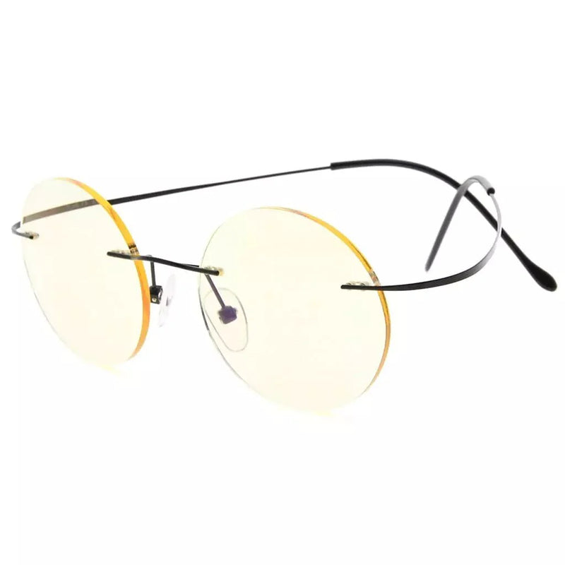 eyekeeper.com Round Rimless Blue Light Filter Reading Glasses UVR15026 Eyeglasses