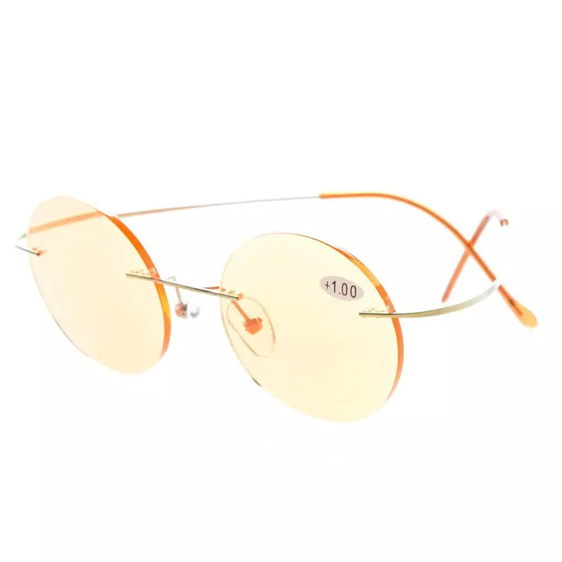 eyekeeper.com Round Rimless Blue Light Filter Reading Glasses UVR15026 Eyeglasses