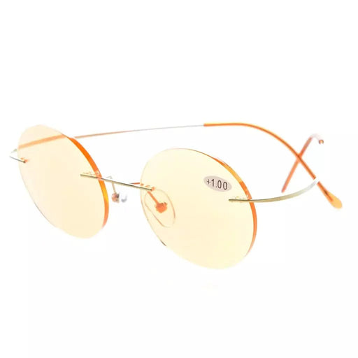eyekeeper.com Round Rimless Blue Light Filter Reading Glasses UVR15026 Eyeglasses