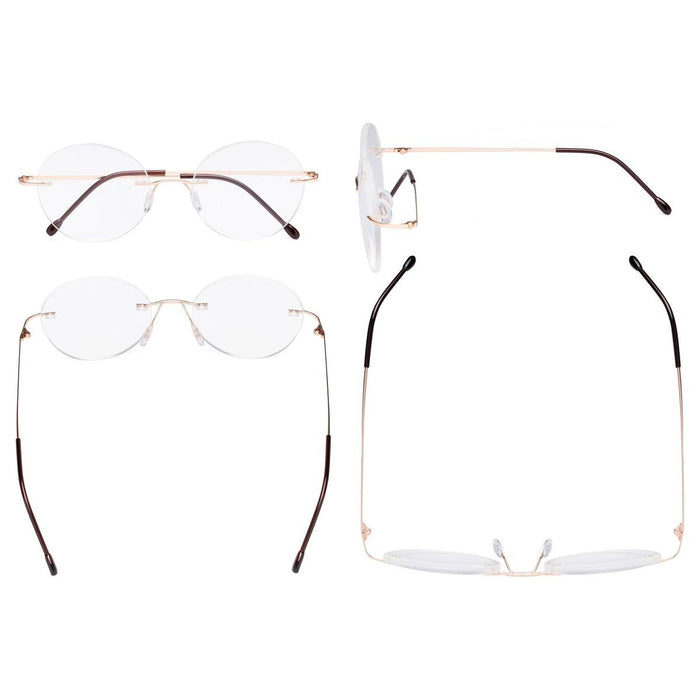 Eyekeeper.Com - Round Rimless Reading Glasses Rwk9910