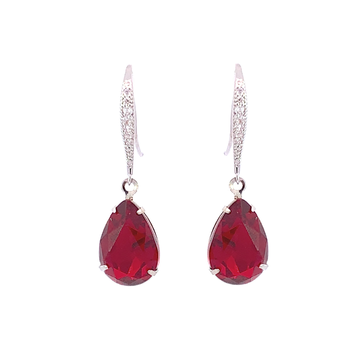 Ruby Crystal Birthstone Earrings