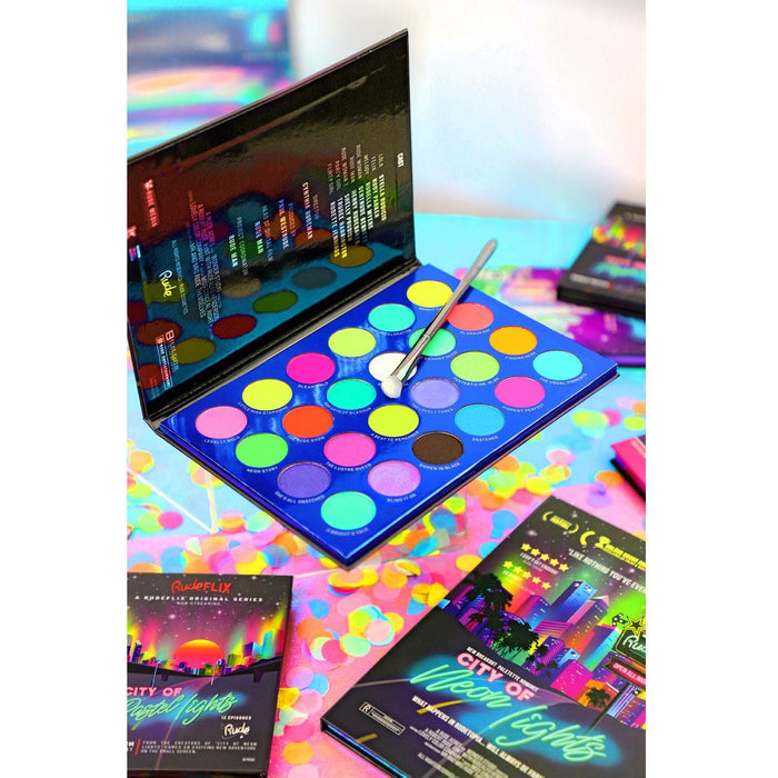 Rude Cosmetics - Rude Cosmetics - City of Neon Lights - 24 Vibrant Pigment & Eyeshadow Palette