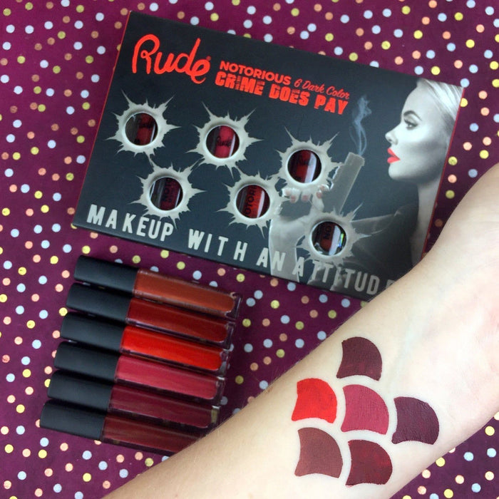 Rude Cosmetics - Rude Cosmetics - Crime Does Pay Notorious 6 Lip Color Set - Dark