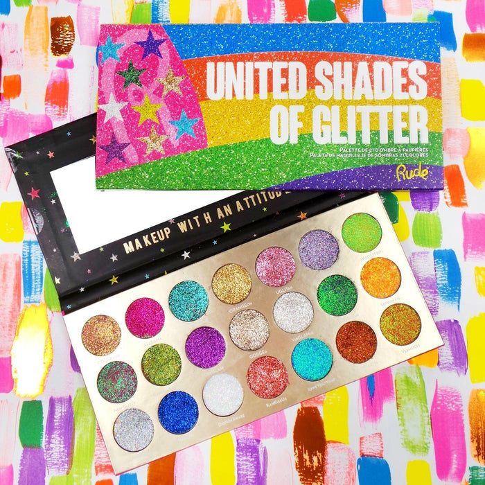 United Shades of Glitter -  21 Pressed Glitter Eyeshadow Palette