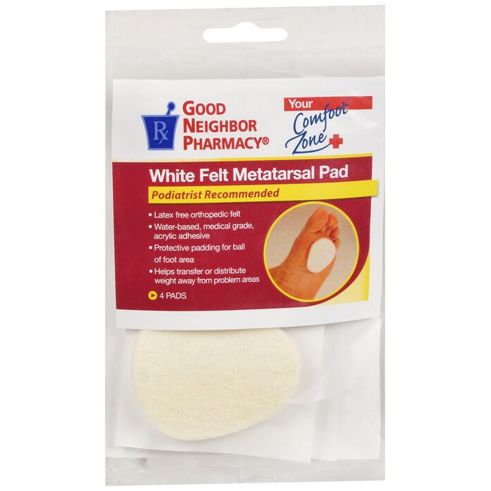 Good Neighbor Pharmacy White Felt Metatarsal Pads (4 Count)