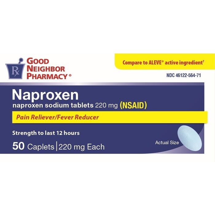 Good Neighbor Pharmacy GNP Naproxen Sodium 220 mg Tablets (or Caplets), 50 Count Medicine & Drugs