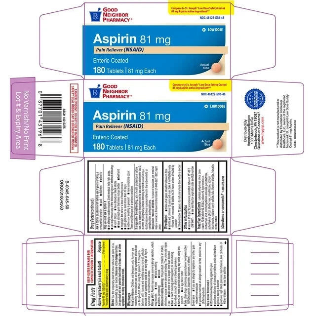 Good Neighbor Pharmacy GNP ASPIRIN 81 MG EC TAB 180CT Medicine & Drugs