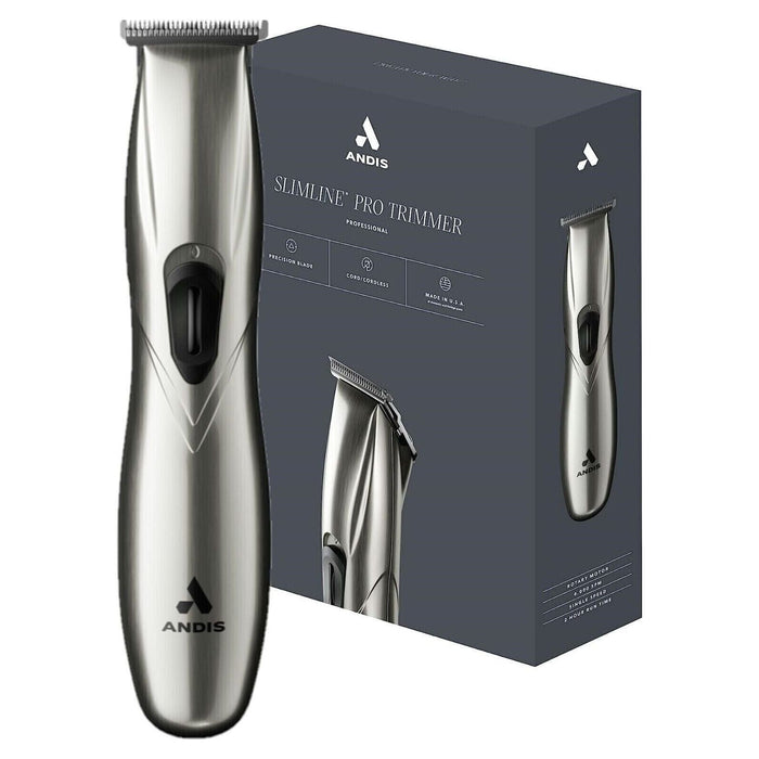 Andis Professional Master Cordless Clipper Lithium Ion Adjustable Blade #12660 & Slimline Pro Li Cordless T-Blade Hair Trimmer D-8 Chrome #32810 & Profoil Lithium Plus Foil Shaver Ts-2 #17255