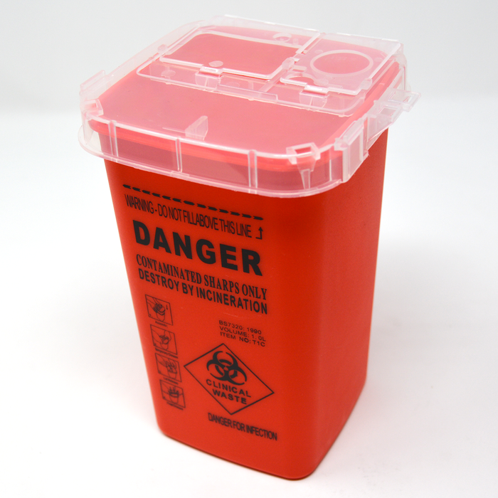 Barber Salon Disposable Razor Blade Container Trash Can (Red)