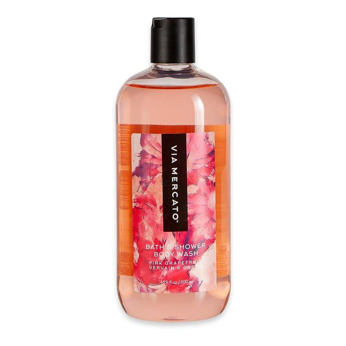 Via Mercato Pink Grapefruit, Vervain, & Cassis Body Wash 16.9 Fl Oz