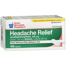 Good Neighbor Pharmacy GNP Headache Relief XS Extra Strength Pain Reliever 100 Caplets Medicine & Drugs