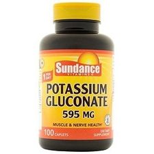Sundance Sundance, Potassium Gluconate Caplets, 595 mg, 100 Tabs Vitamins & Supplements