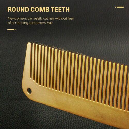 Professional Metal Styling Cutting Comb And Flat Top Clipper Comb Set Gold Color + Fade Brush