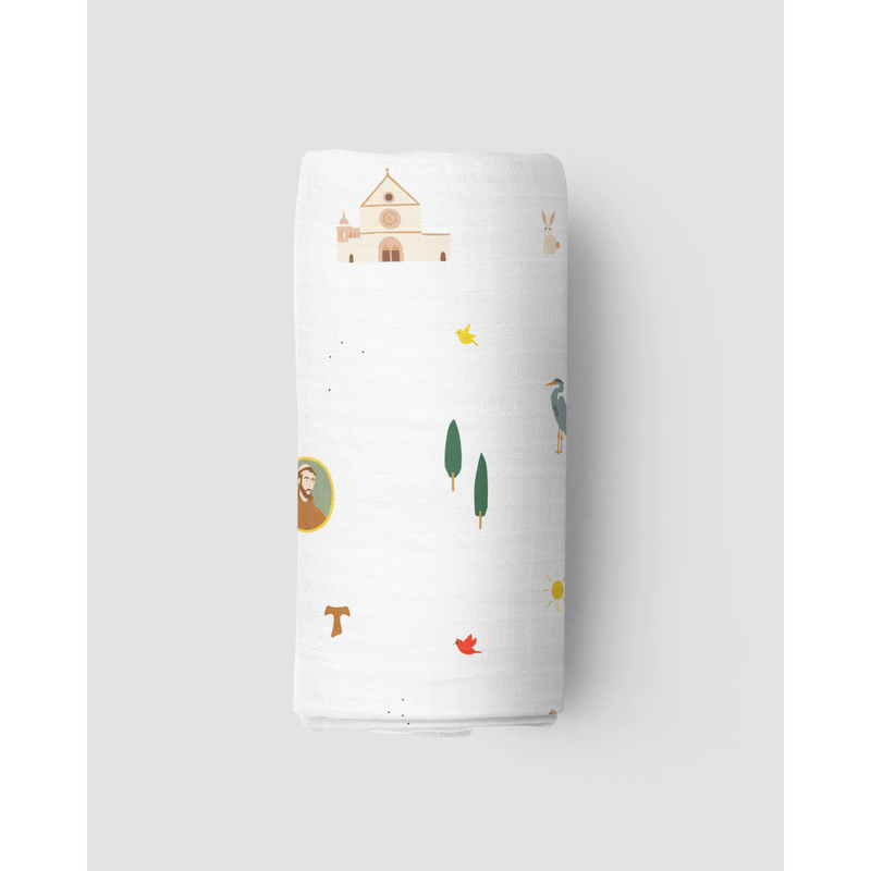 Be A Heart Saint Francis Muslin Swaddle Baby Blanket Swaddle
