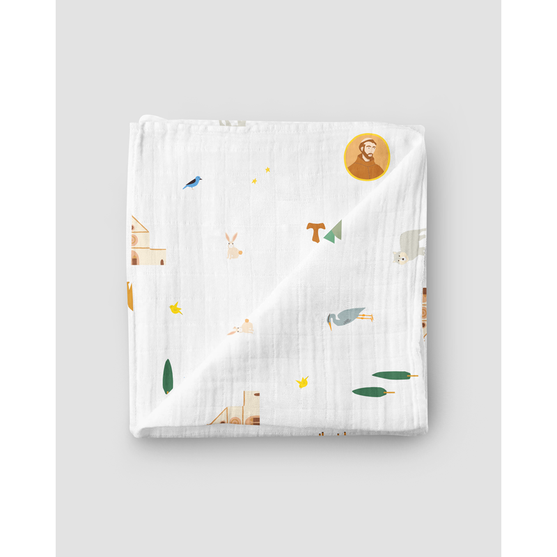 Be A Heart Saint Francis Muslin Swaddle Baby Blanket Swaddle