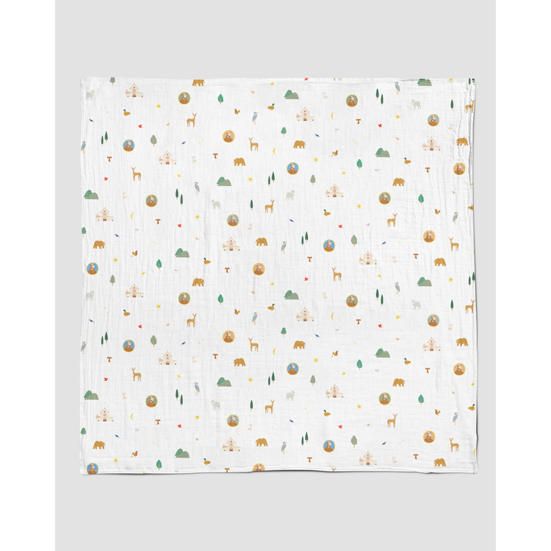 Be A Heart Saint Francis Muslin Swaddle Baby Blanket Swaddle