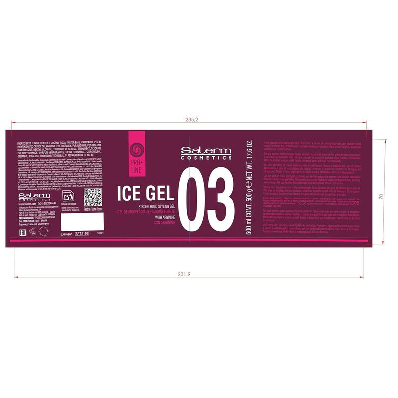 VIP Extensions Salerm Pro Line Ice Gel Strong Hold Styling Gel With Arginine 7.0 0z Hair Care