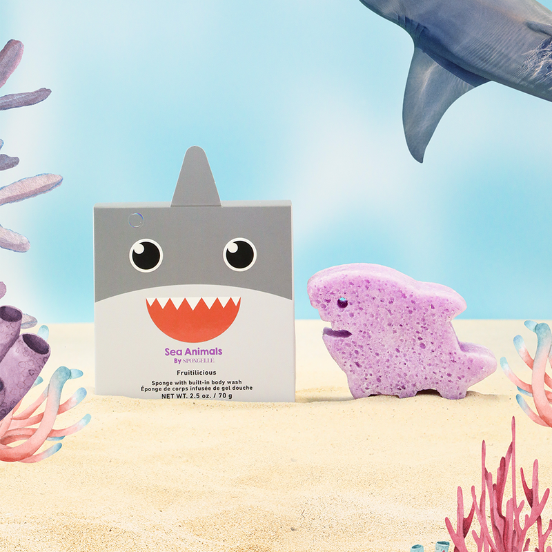 Spongellé Sammy Shark | Sea Animals Body Wash Infused Buffer