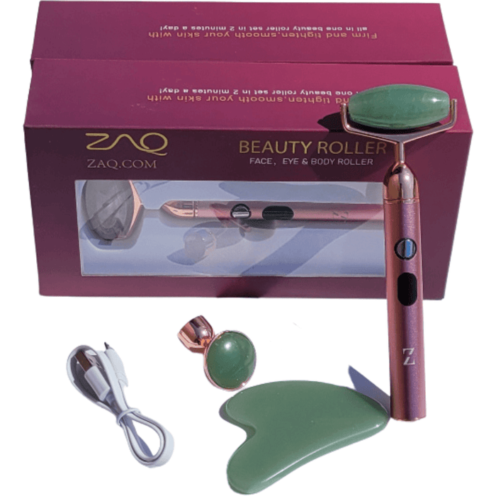 ZAQ Skin & Body - Sana Jade Vibrating Changeable Face Rollers W/ Gua Sha