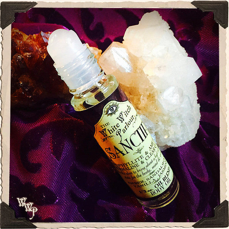 WhiteWitchParlour.com SANCTIFY Elixir 1/3oz. Body Oil Rollon. aromatherapy, perfume, oils