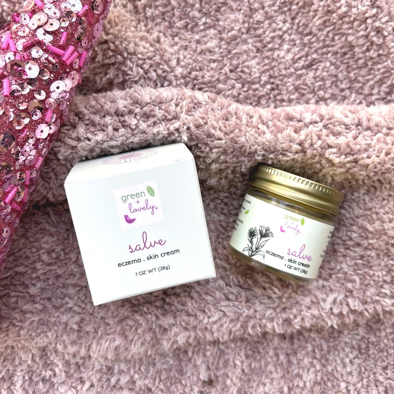 Green + Lovely Salve with added Comfrey, Healing, Organic Skin Cream {glass} Nature's Herbal Calendula Salve. Healing Ointment.