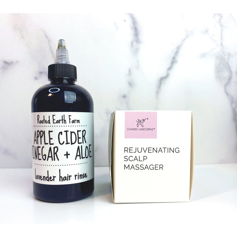 Rooted Earth Farm + Apothecary ACV Herbal Hair Rinse Gift Set healthy hair gift set