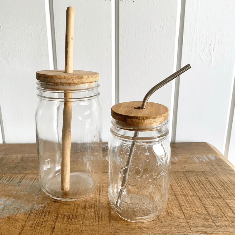 ZeroWasteStore.com Bamboo Mason Jar Lid Drinkware